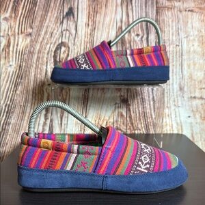 Acorn Southwestern Pattern Slippers Womens Sz 5-6